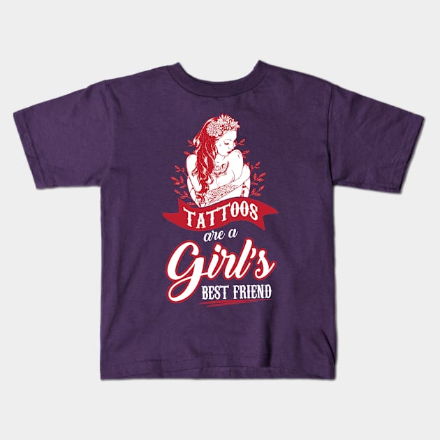 Tattoos are girls best friends (white) Kids T-Shirt by nektarinchen